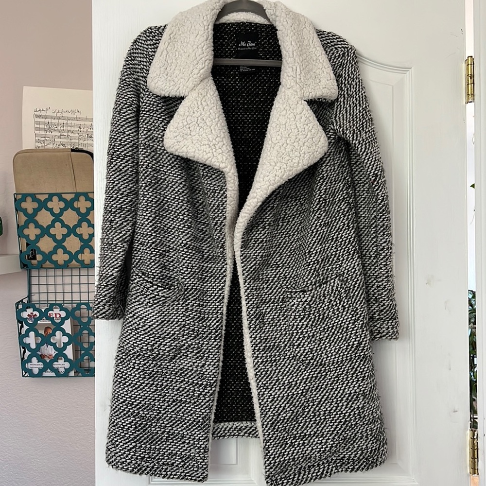 Sherpa sweater coat with pockets